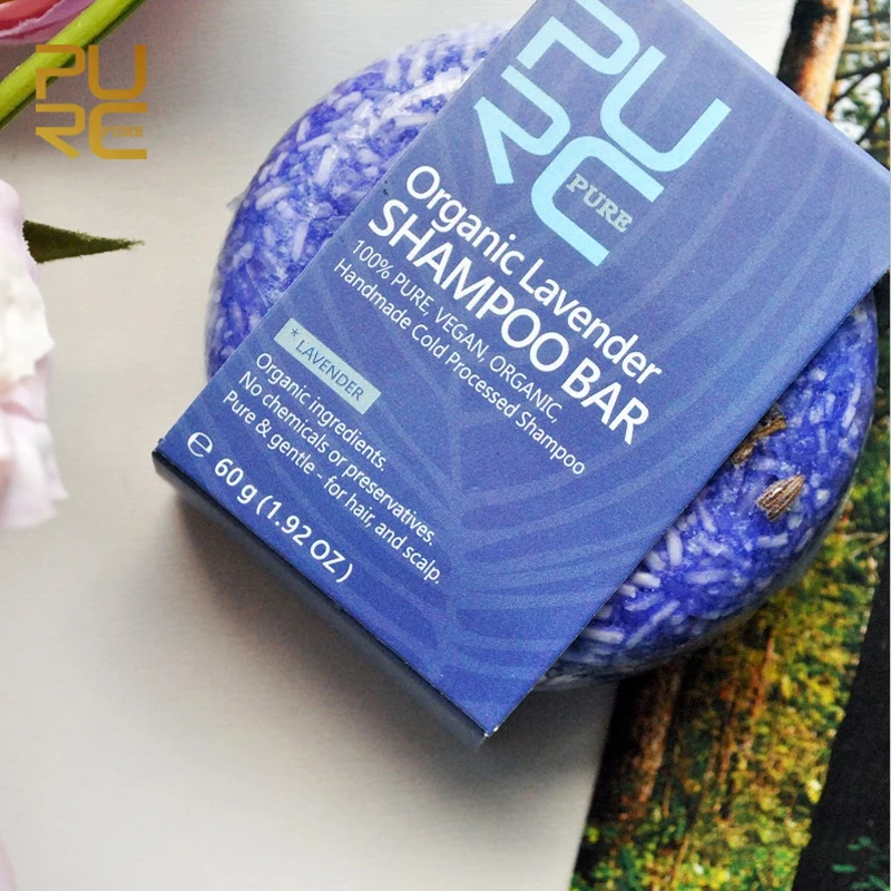 Чистый и веганский шампунь из органической лаванды ручной работы. Шампунь для