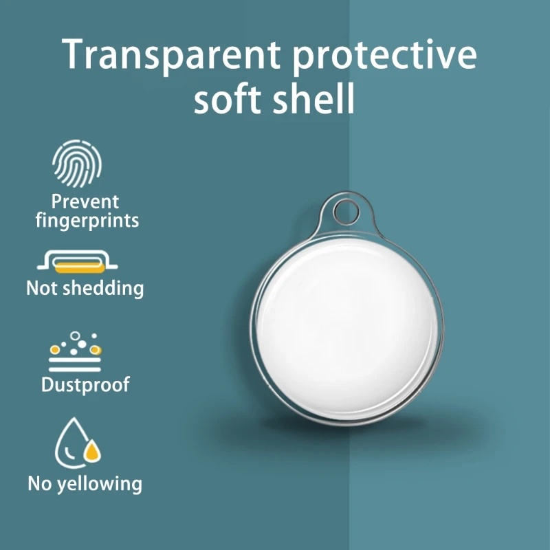 

Transparent TPU Case Compatible with AirTags, Portable Protector Anti-Scratch Protective Skin Cover for AirTags 203B