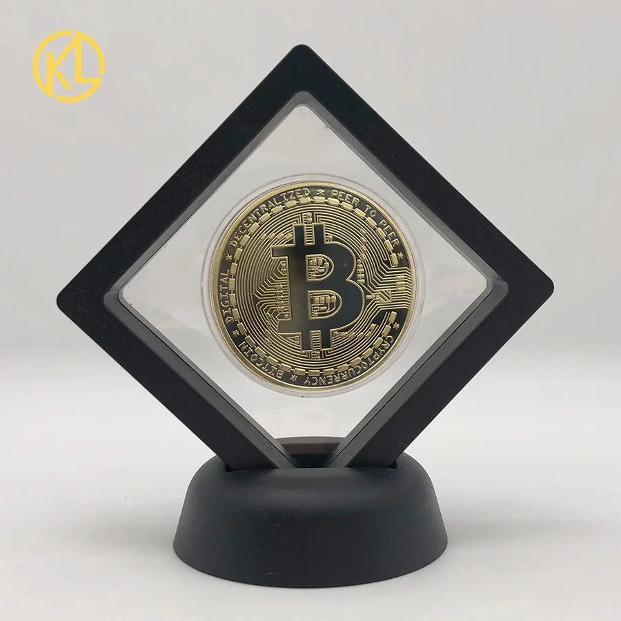 CO019-1 Позолоченная горячая Распродажа Биткоин битная монета Litecoin пульсация эфириум криптовалюта металлическая памятная монета с выставочным стендом - Цвет: CO019-1