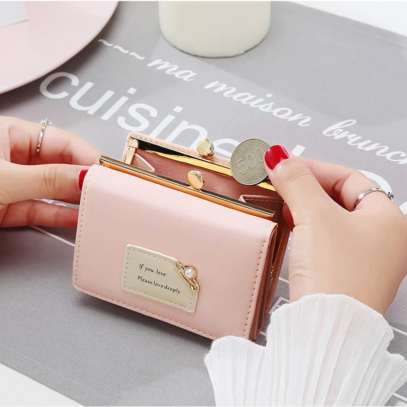 Женские маленькие кошельки тройного сложения женский короткий кошелек карман