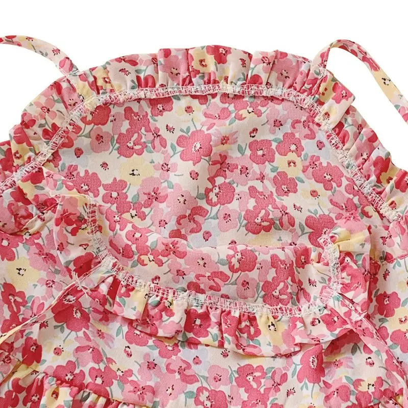 

2020 2020 Flowers Princess Dress for Summer Cotton Children Clothing Toddler Floral Girls Party Dresses