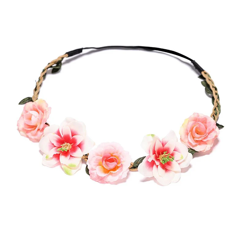 M MISM женская свадебная Цветочная повязка на голову для девочек Boho головной убор с цветами детские повязки на голову аксессуары для волос свадебный веночек пляжная гирлянда