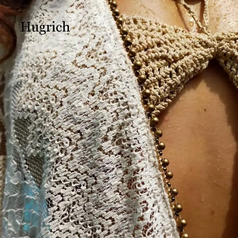 

New Lace Sunscreen Summer 2021 Sexy Hollow Out Perspective On Beach Holiday Bathing Outside Wear Women Bikini Cover Up