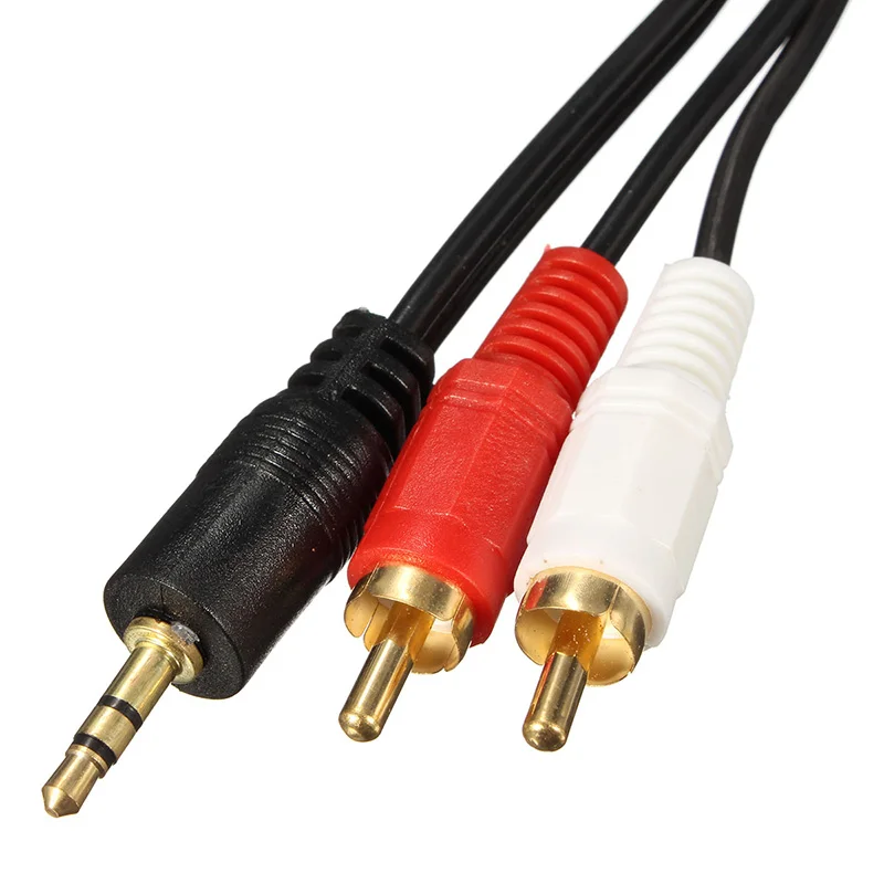 LEORY 3 5 мм Джек к 2 RCA аудио кабели 1 м штекер позолоченный коаксиальный Aux кабель для