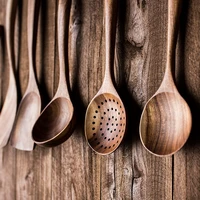 kitchen utensils set wooden cooking utensil set kitchen tool cooking spoon fried spatula soup ladle salad fork strainer spoon