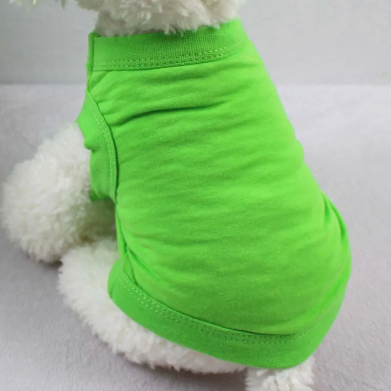 

XS-3XL Summer Solid Pure Cotton Dog Shirts Clothes Leisure Soft Dog Vest Cat Bottoming Shirts for Large Medium Small Dogs 10A