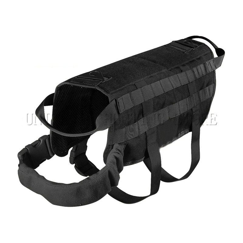 Tactical Military Dog Training Vest Molle Hunting Nylon k9 Service Harness with Handle Clothes for Hiking Outdoor | Спорт и