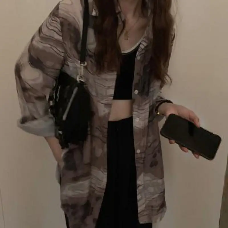 

Genayooa Autumn Tie Dye Print Womens Tops And Blouses Long Sleeve Blouses Woman 2020 Chiffon Blouse Vintage Streetwear Shirts