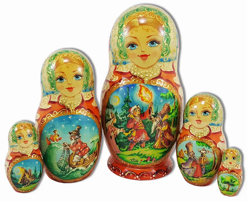Матрешка 5 мест Конек-Горбунок