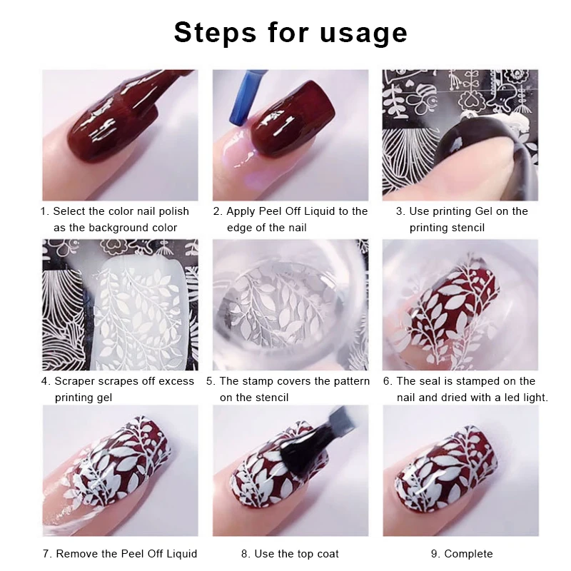 12 цветов гель для штамповки ногтей цветной лак растворимый штамповка УФ дизайна