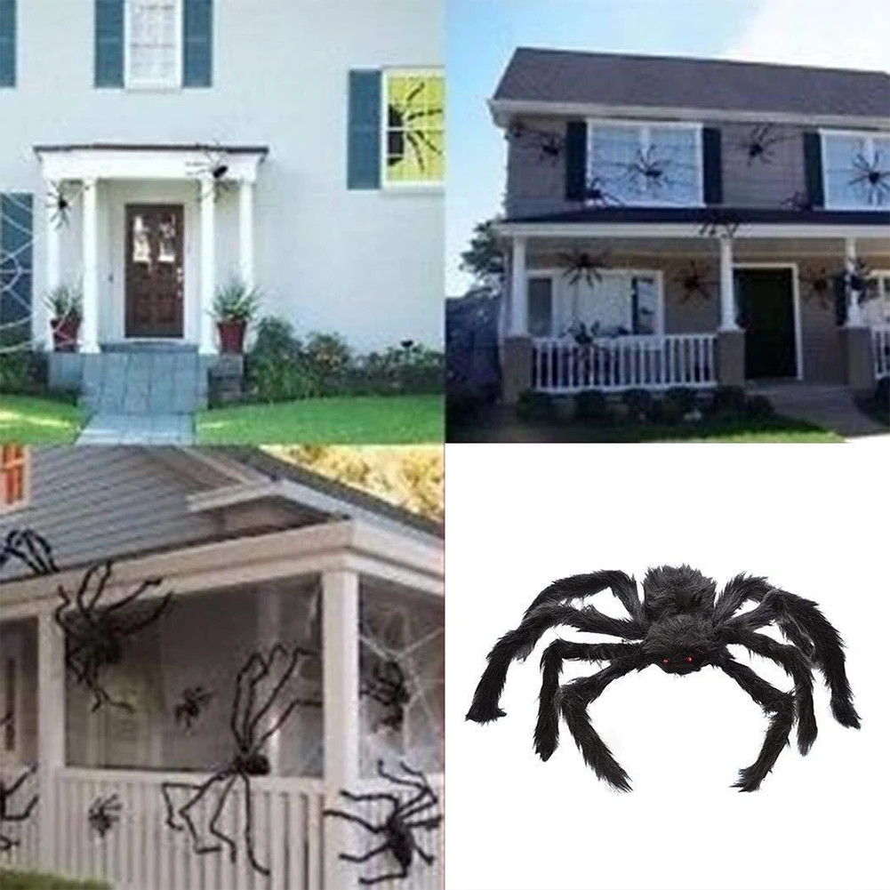 

Hairy Giant Spider Decoration Halloween Prop Haunted House Decor Party Holiday Spider Decorations