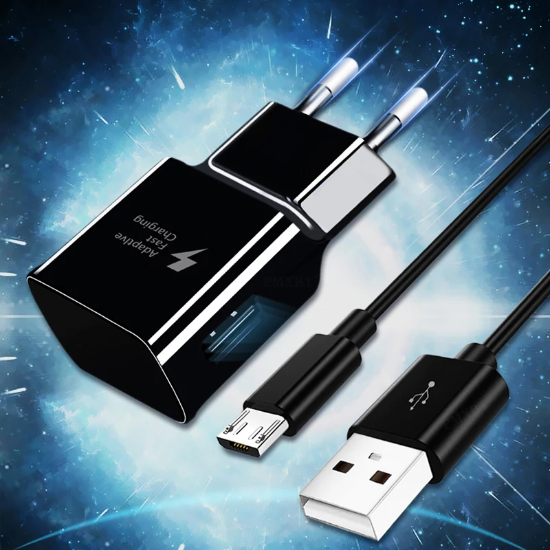 Зарядное устройство ЕС адаптер для путешествий 5 В 2016 а кабель Micro USB быстрой