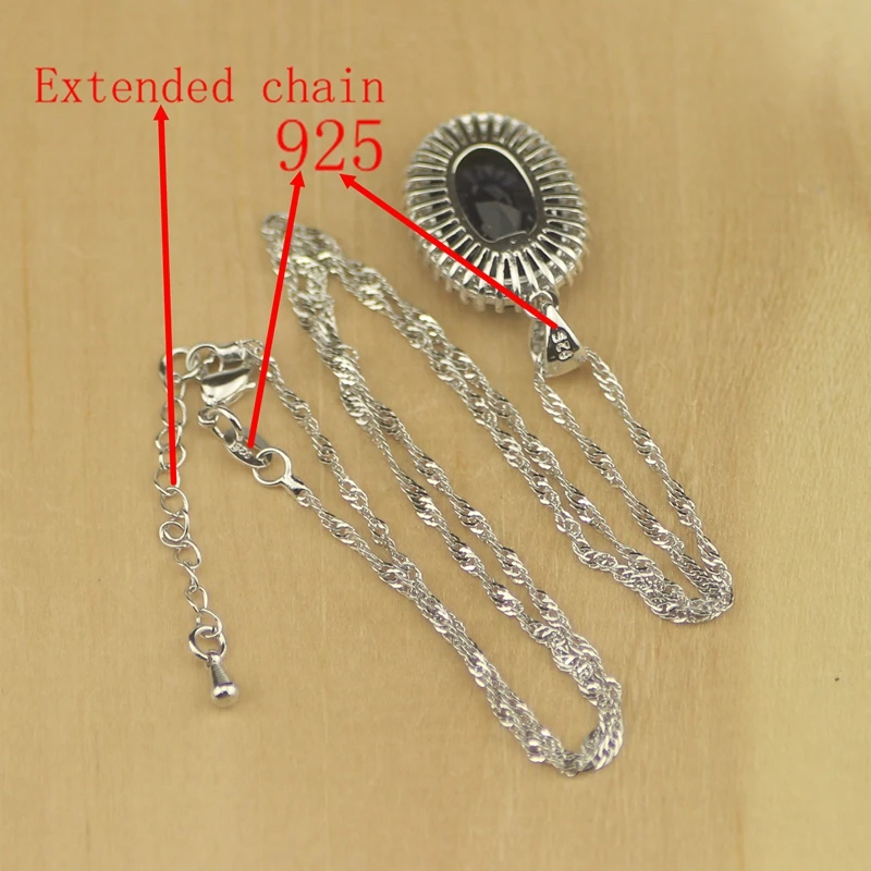 Ювелирные изделия из стерлингового серебра 925 пробы с синим фианитом Белый CZ