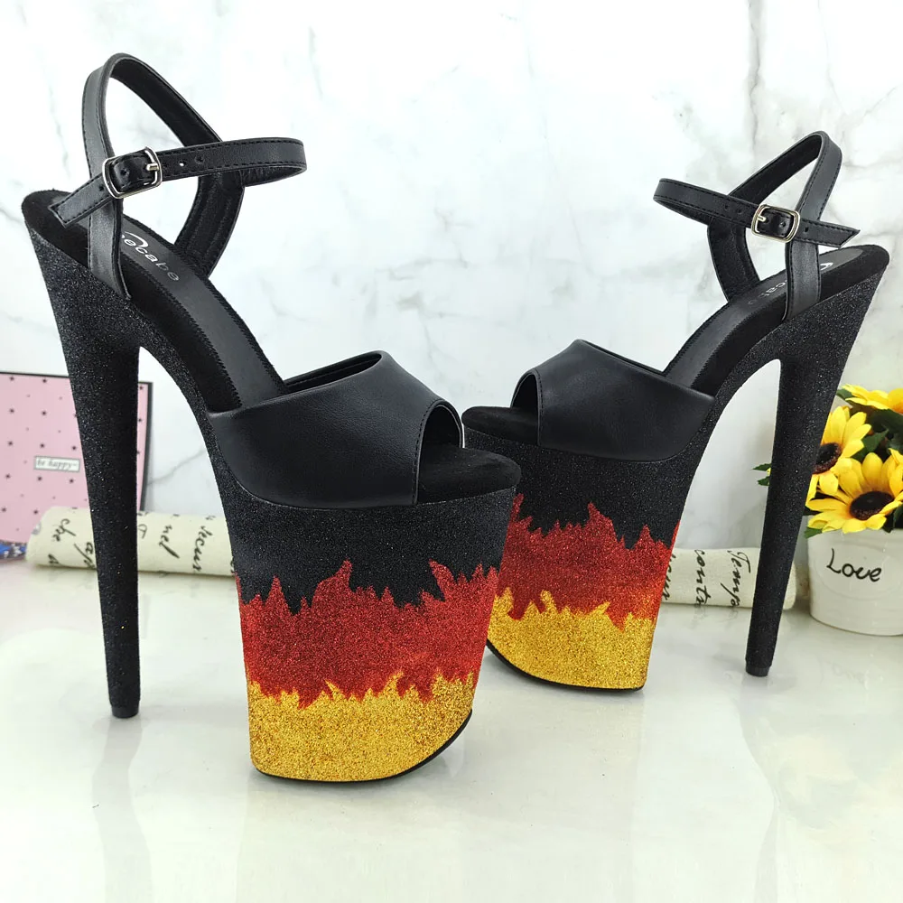 Leecabe/яркие блестящие туфли на платформе 9 дюймов Пикантные высоком каблуке 23 см