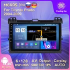 DSP Android 11 8-ядерный автомобильный мультимедийный плеер Навигация стерео приемник радио аудио для Toyota Land Cruiser Prado 120 2004 - 2009