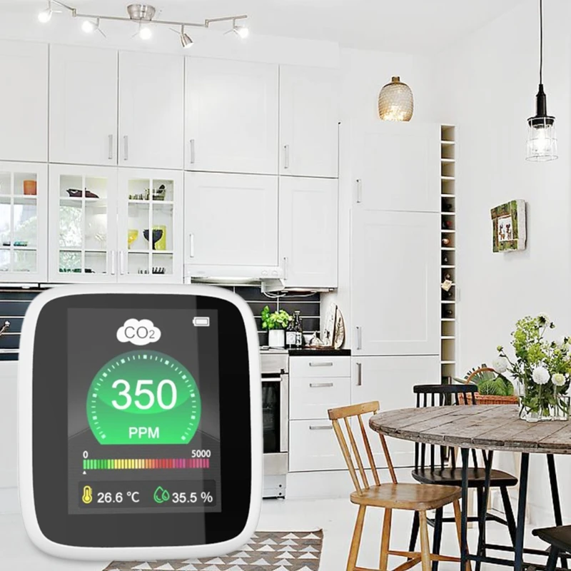 

CO2 Detector Carbon Dioxide Air Quality Tester for CO2 Real-Time Data with Alarm Set for Greenhouse, Room, Hospitals, , HX6C