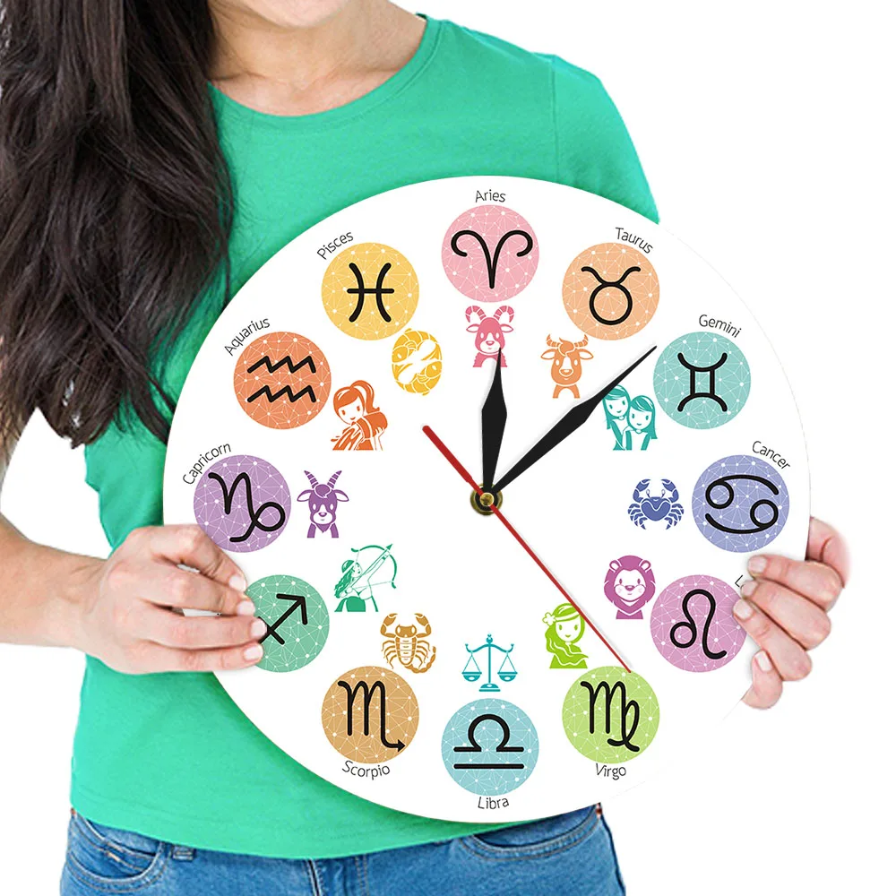 Мультяшные Знаки зодиака декоративные настенные часы детская комната