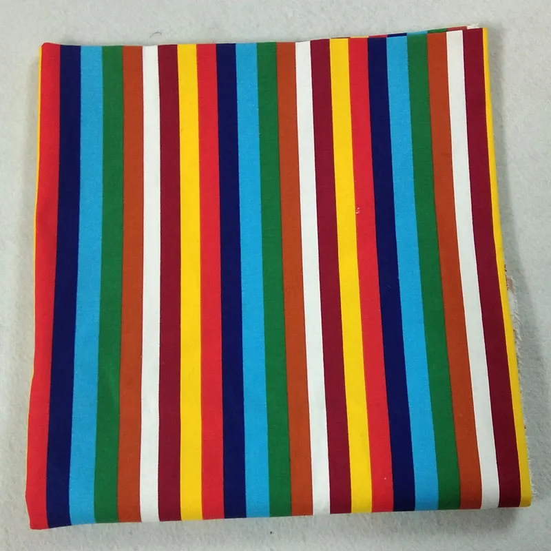 Красивая хлопчатобумажная ткань 50x13 5 см Полосатое платье радужных цветов холст
