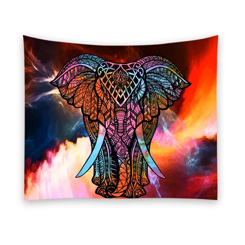 Дропшиппинг слон гобелен настенный хиппи украшение дома из полиэстера одеяло