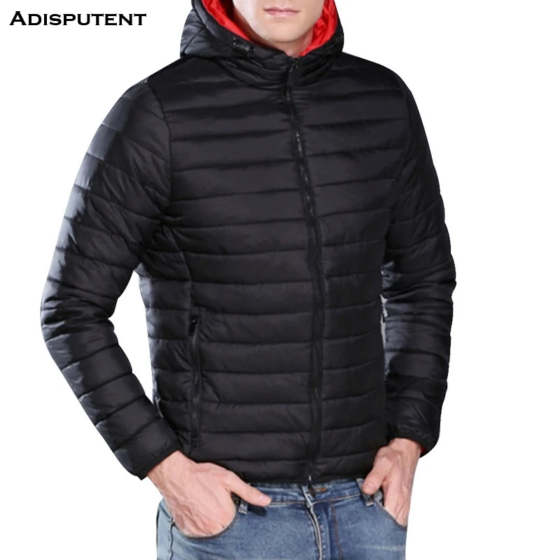 Мужская куртка пуховик с капюшоном Adisputent повседневная утепленная и воротником