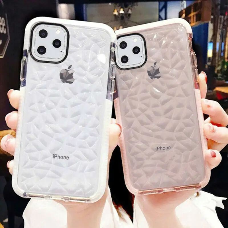 Clear Silicon Case for IPhone SE 2020 11 Pro Max Xs X Xr Diamond Design Slim Shockproof Soft Cover 8 7 Plus 6 6s 5 5s |