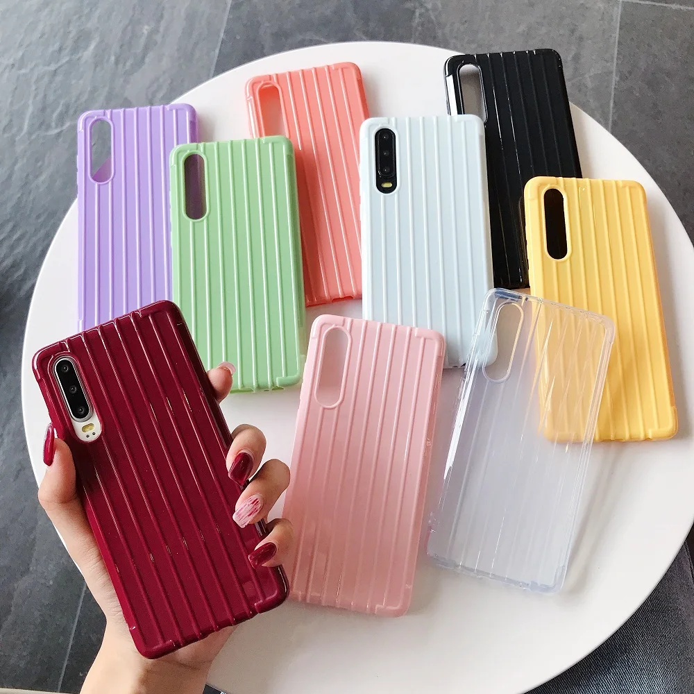 Curved Suitcase Phone Case For Huawei Honor 8 9 10 20 9i 9lite10i 10lite Pro 20i 7C 8X 9X Soft TPU Cover |