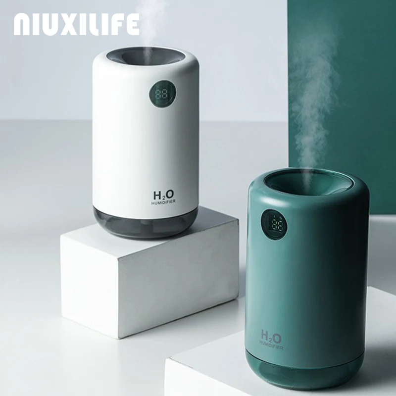 

Ультразвуковой увлажнитель воздуха NIUXILIFE с ЖК-дисплеем, распылитель для ароматерапии, лампа, освещение, беспроводной, для офиса, увлажнител...