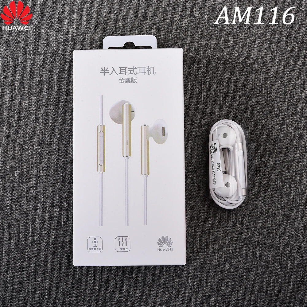 Оригинальные наушники Huawei am116 гарнитура Mic 3 5 мм для HUAWEI P8 P9 P10 P20 Lite Plus Honor 5X 6X 8X 9 10 Mate