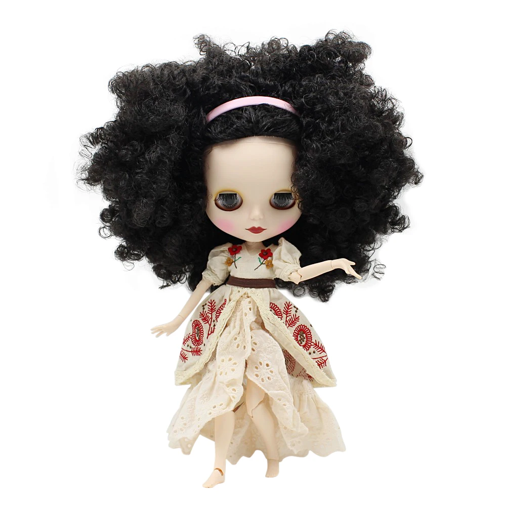 Кукла ICY DBS Blyth телесная кукла короткие волнистые волосы вьющиеся темные