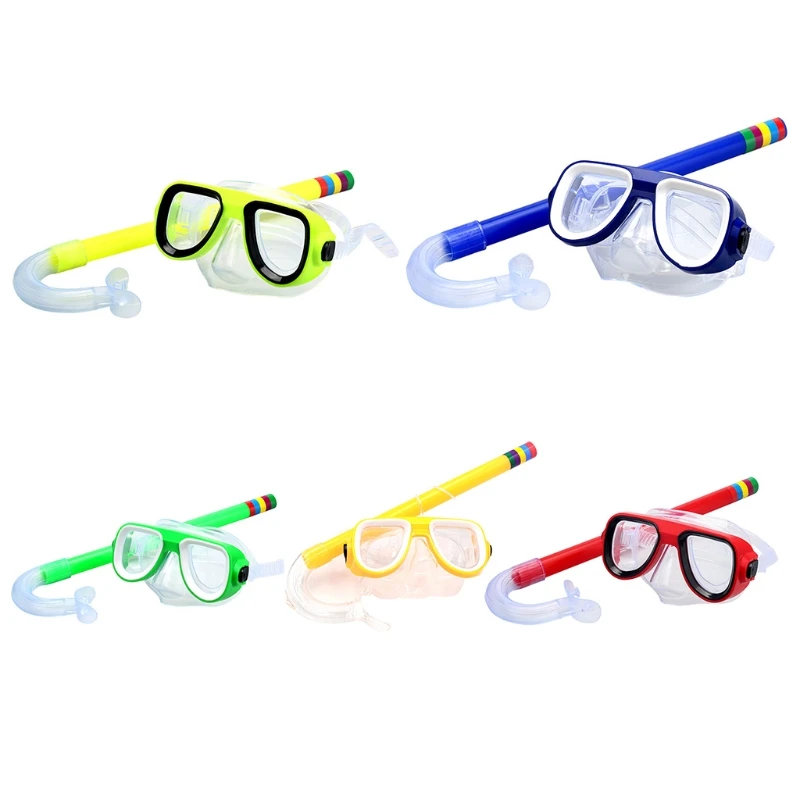 

N58B Kids Snorkel Set Snorkeling Mask Swimming Goggles with Snorkels Tube Diving Gear