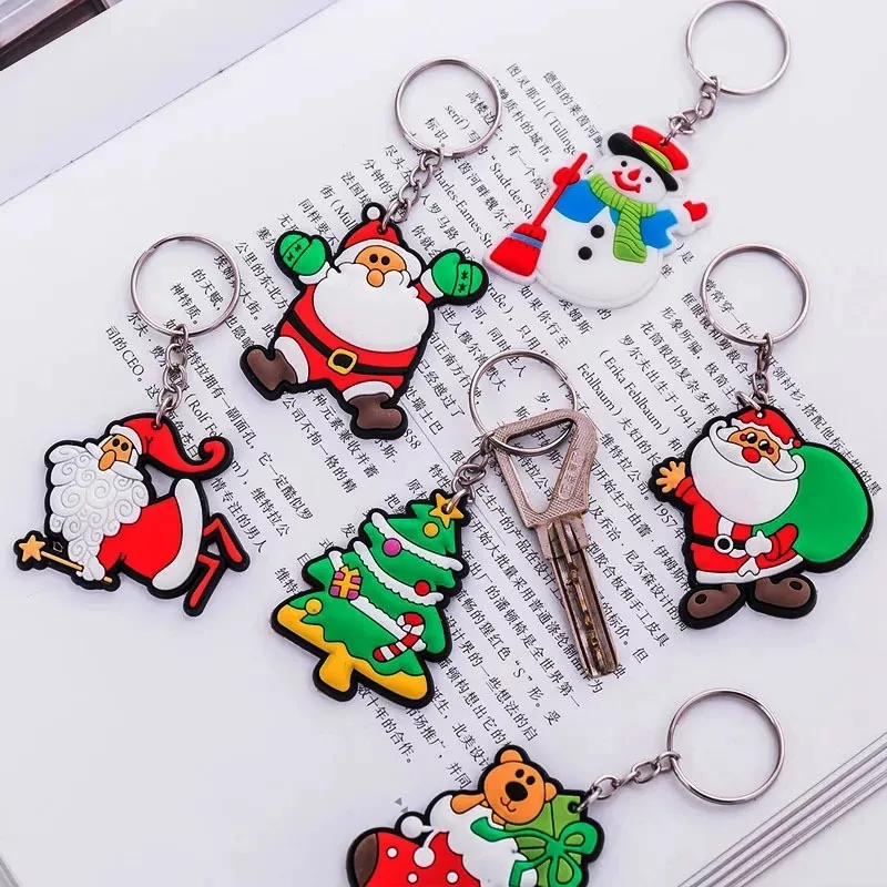 Брелок из ПВХ Рождественский мягкий 3D брелок для ключей автомобильный женская
