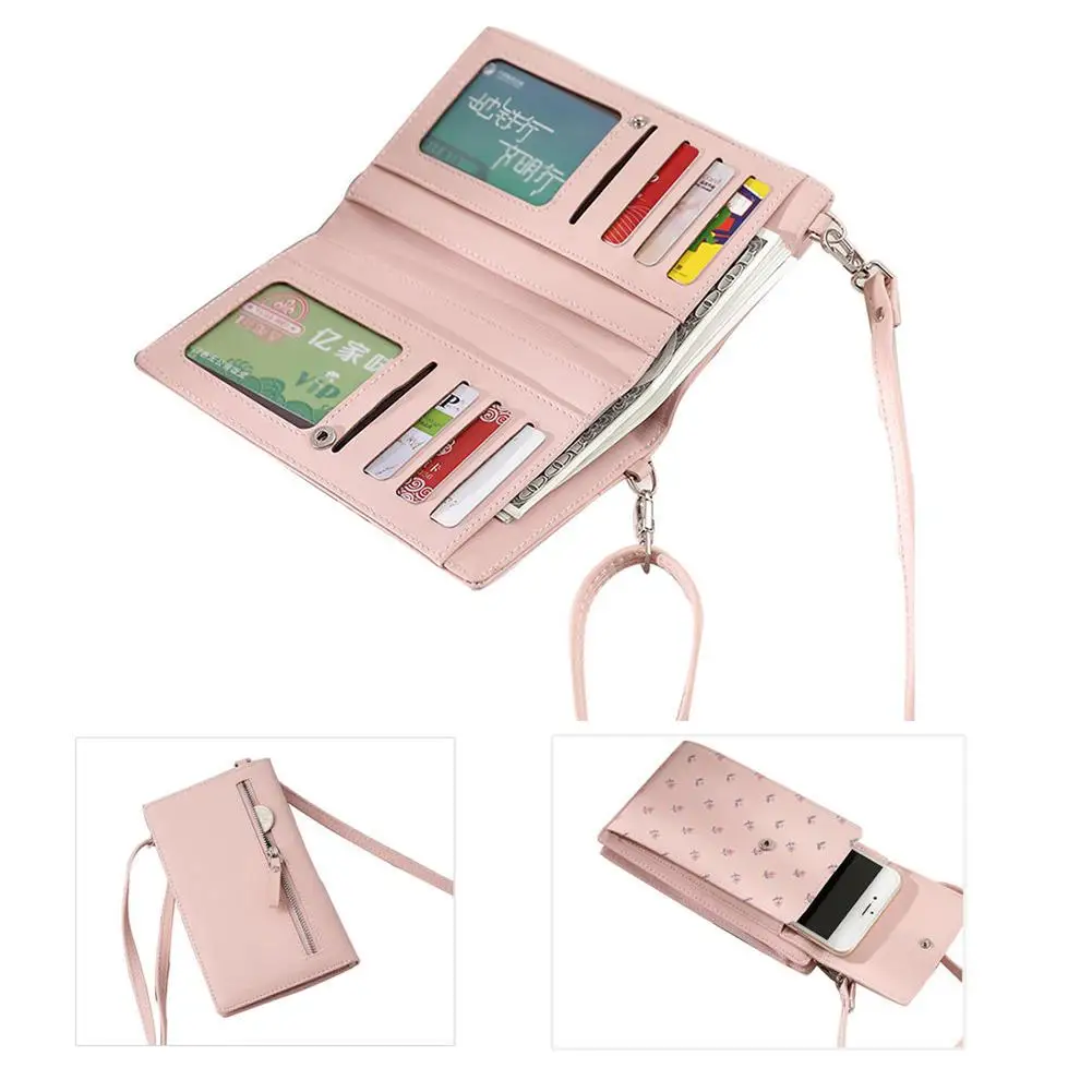 Кошелек для сотового телефона большой держатель карт Женская мини сумка через
