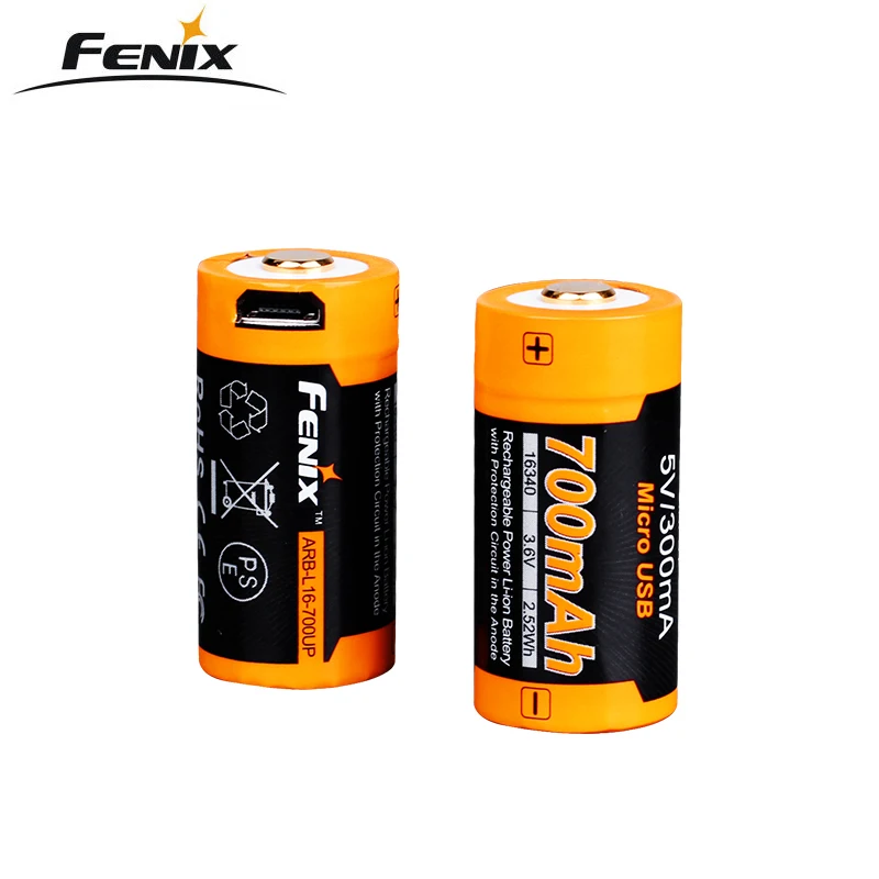 Аккумулятор Fenix ARB L16 700UP USB 700 мАч литий ионный аккумулятор 16340 RCR123A|Портативные