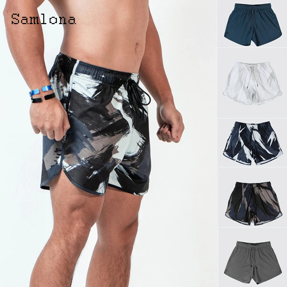 Men's Casual Shorts Military Camouflage Print Short Pants 2021 Sexy Lace-up Pocket Summer New Fashion Beach Shorts Male Clothing