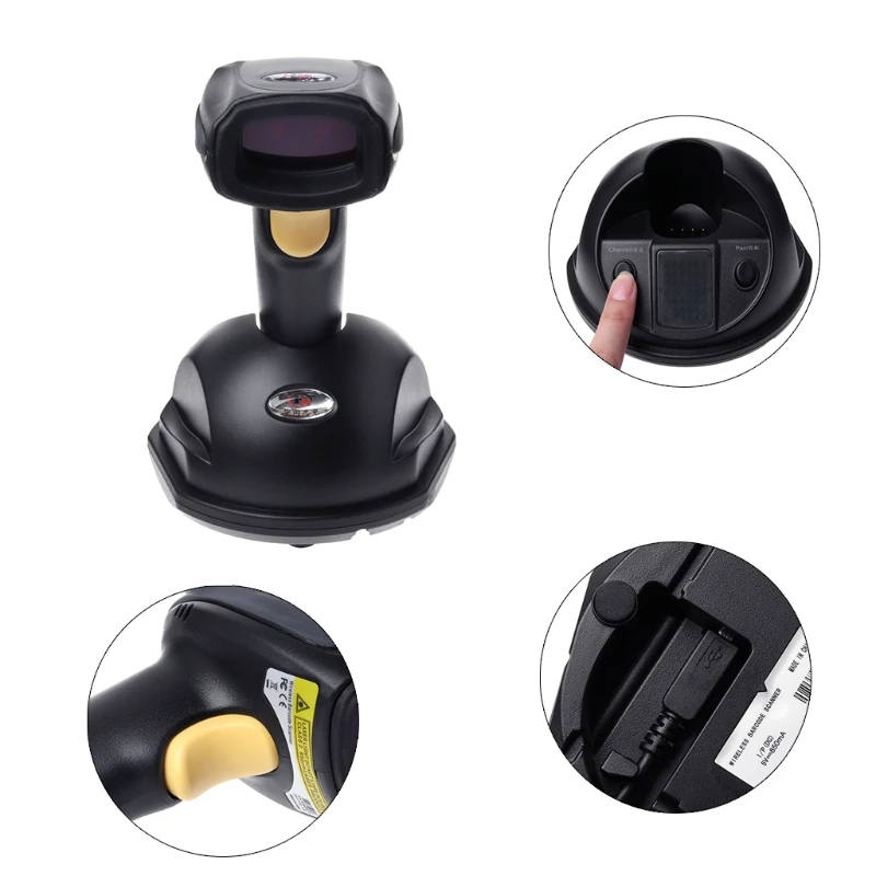 

Wireless 1D Barcode Scanner Reader With USB Cradle Receiver Charging Base