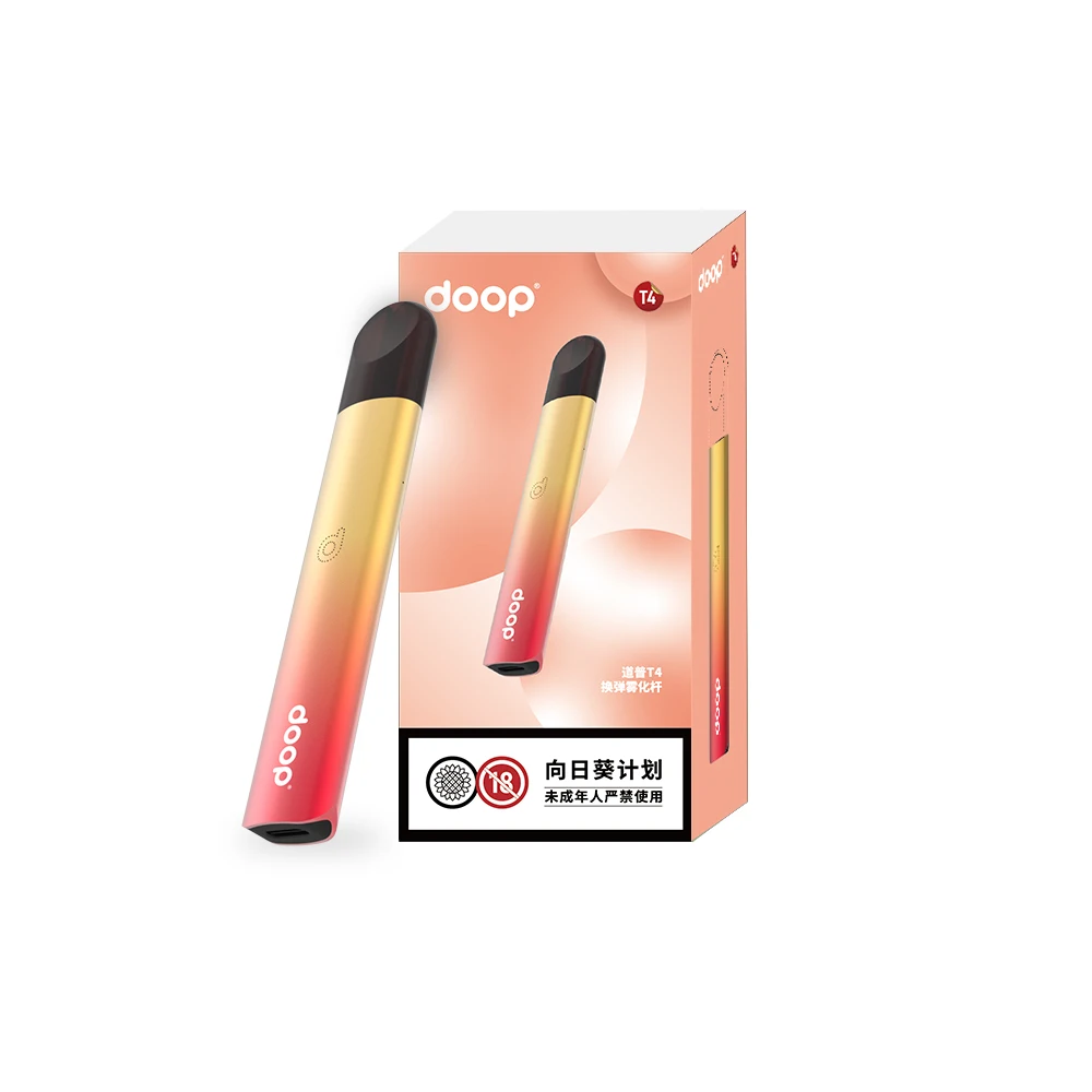 

2021 New product in April doop pod T4 system device 380mah 2.6v 2ml capacity pod Compatible Relx 4/5 vs springtime SP2s vape pen