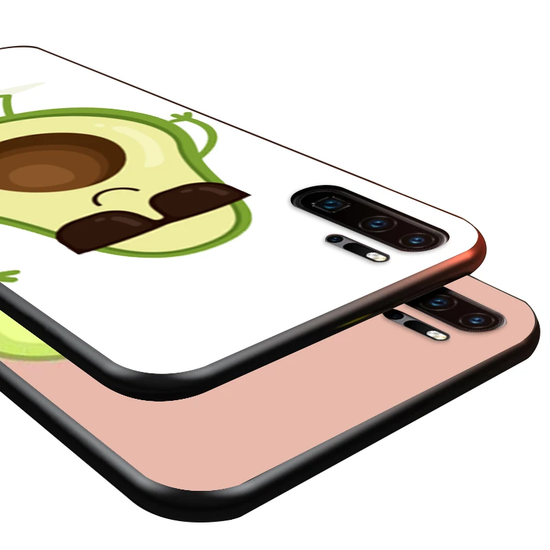 

Cute Cartoon Avocado for Huawei P40 P30 P20 P10 P9 P8 Lite Pro Plus 2017 2019 Black phone Case