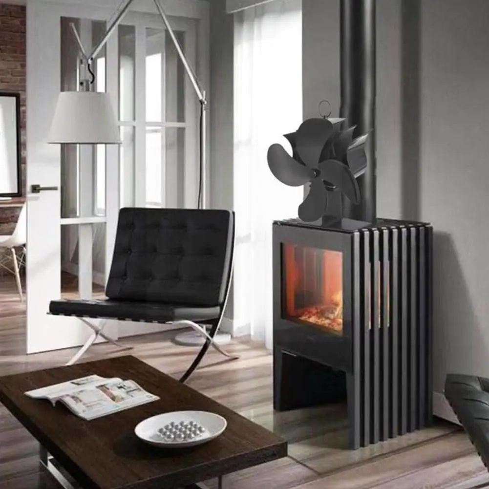 

5 Blades Wood Stove Fireplace Fan Improved Silent Motors Heat Powered Eco Stove Fan For Gas Pellet Wood Log Stoves X6k8