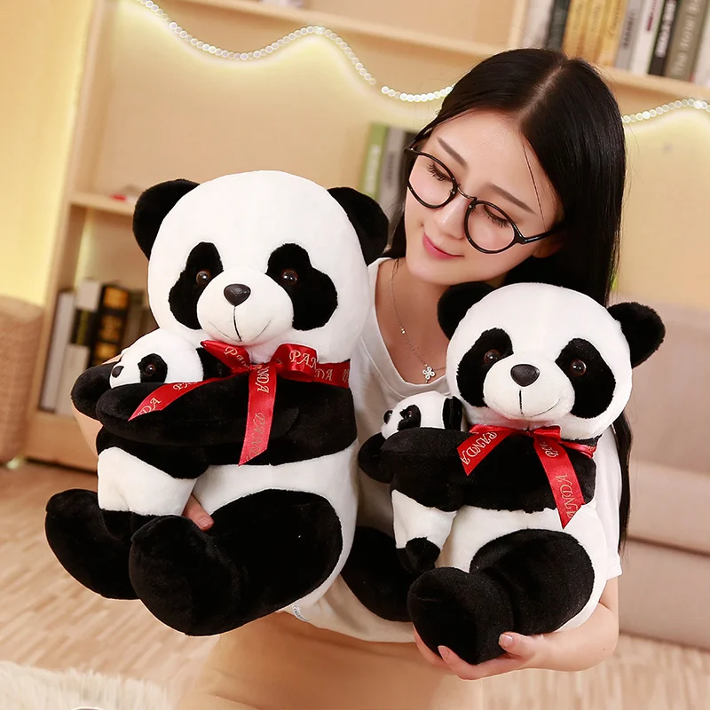 

25-50cm Cute Father&Baby Panda Plush Toys Stuffed Animal Bear Cartoon Soft Pillow Kawaii Dolls Girls Lover Birthday Gifts