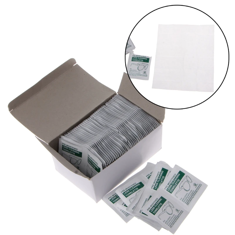 100Pc Cleaning Cloth Disposable Wet Tissue Wipe Anti Frog Lens Glasses Polishing F3MD | Аксессуары для одежды