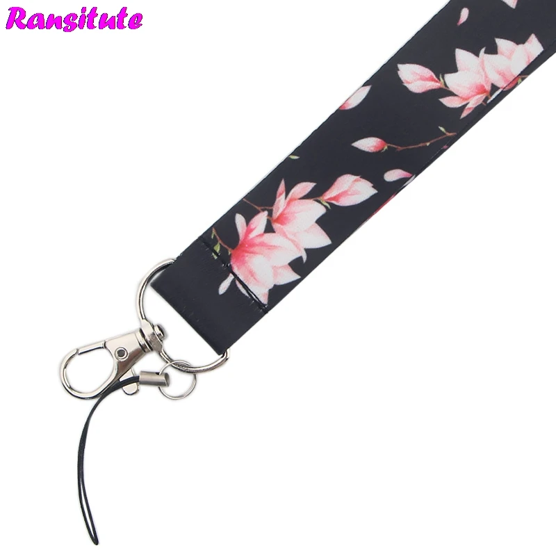 Брелок R571 с цветком вишни шнурок для ключей идентификационная карта ремень