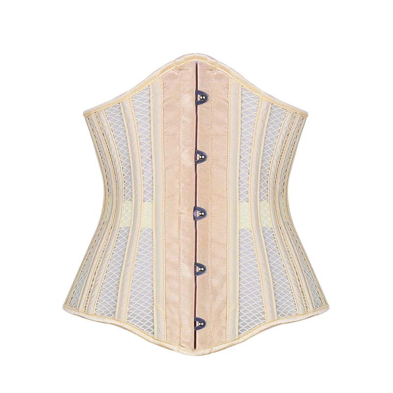 Women's Waist Trainer Double Steel Boned Corset Mesh Breathable Waist Control Underbust Sexy Corset & Bustiers for Weight Loss