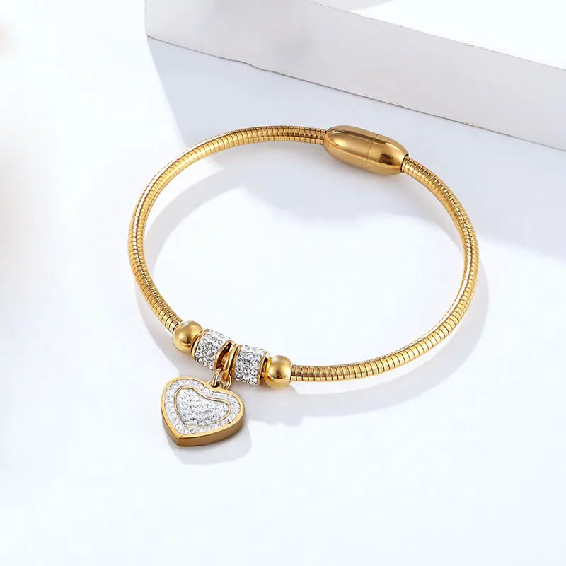 Красивый браслет с сердцем из циркония нержавеющей стали высшее качество