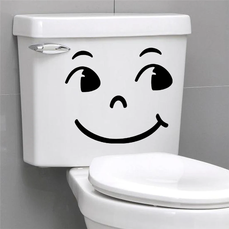 С большими глазами и улыбкой лицо Туалетная наклейка Стена украшения Diy