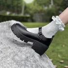 Туфли Mary Jane Lolita для девочек, белые туфли на платформе и каблуке для косплея, маленькие кожаные винтажные туфли-лодочки на массивном каблуке