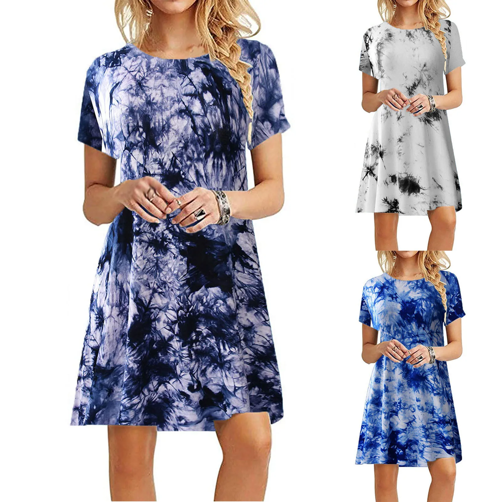 

SAGACE Print loose short round neck short sleeve slim women's dress 2021 loose fashion trend casual women's wear Футболки с коро