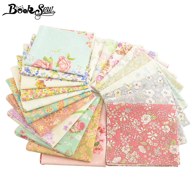 Booksew 25x45 см 100% хлопок Ткань Цветы Дизайн Telas Algodon лоскутное шитье подушка материал