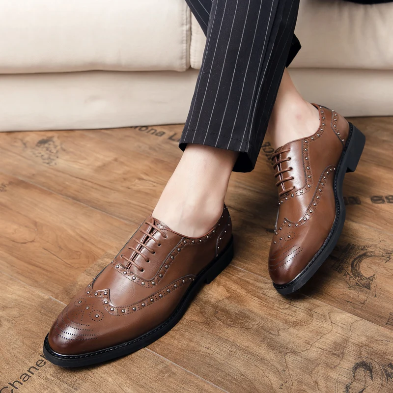 

Skin Shoes Casual Shoes Man Fashion Brown Leather Men Formal Italian Lather For Black Summer Men's Moccasins Dress