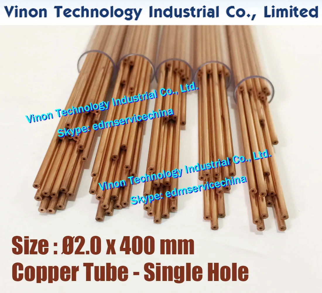 

(50PCS/LOT) 2.0x400MM EDM Copper Tube Single Hole, Copper EDM Tubing Electrode Tube Single Channel, Diameter 2.0mm, 400mm Long