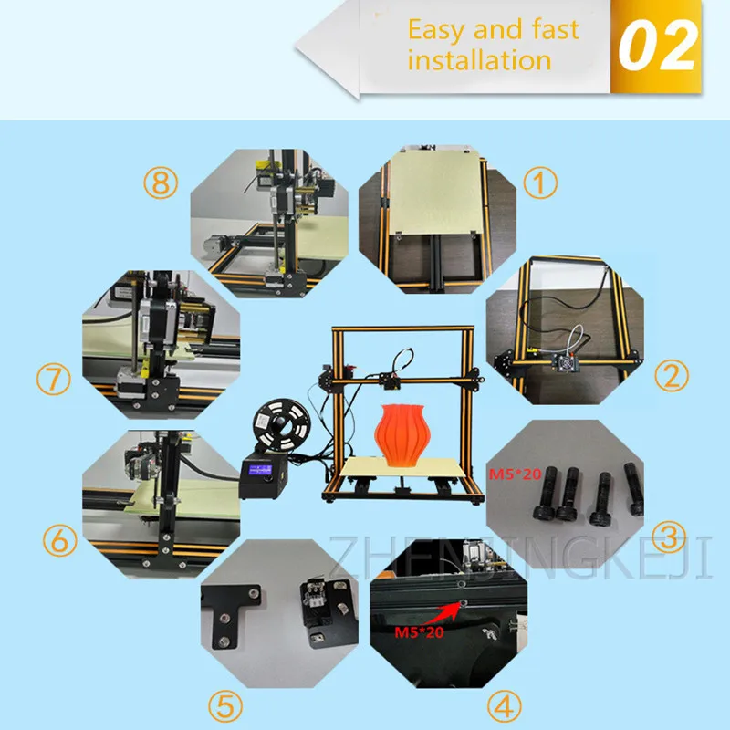 

Desktop 3D Printer Zero Gap High Precision Movement Stability Small Voice Dual Motor Material Detection Function Printer